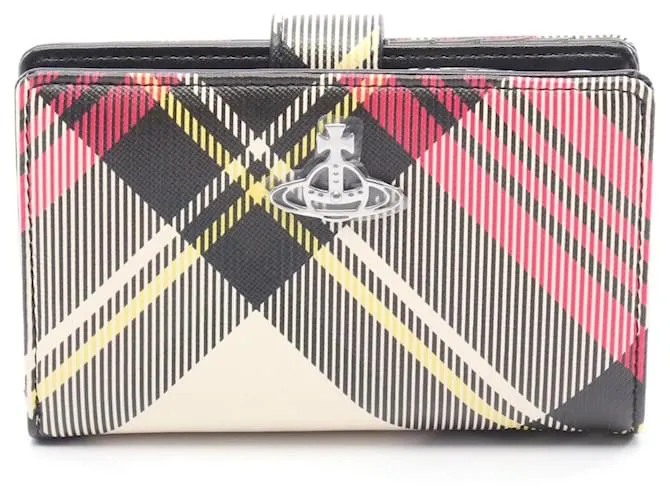 Portafoglio ZIP in tela rivestita in PVC Vivienne Westwood Nero Rosa Multicolore