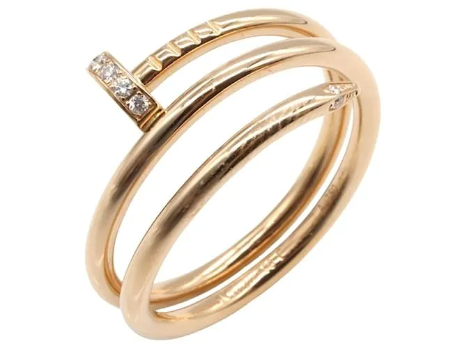 Anello Cartier Juste un Clou Au750 con Diamanti Taglia 17 D'oro