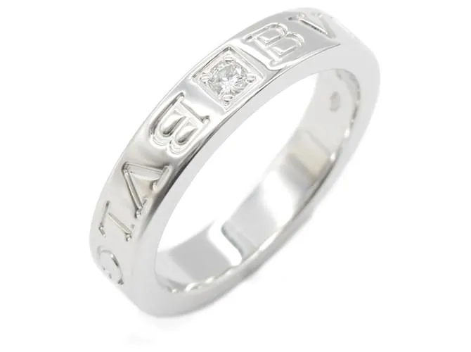 Bulgari Anello BVLGARI B-zero1 in oro bianco Au750 con diamanti, misura 11 Argento