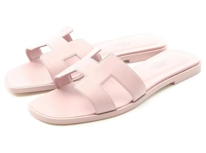 Mule in pelle Hermès Oran Rosa