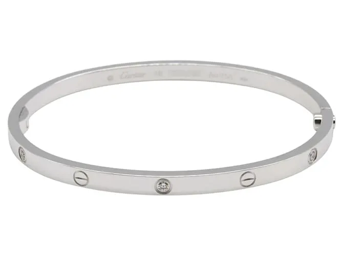 Bracciale Cartier Love Au750 in Oro Bianco Taglia 15 Argento