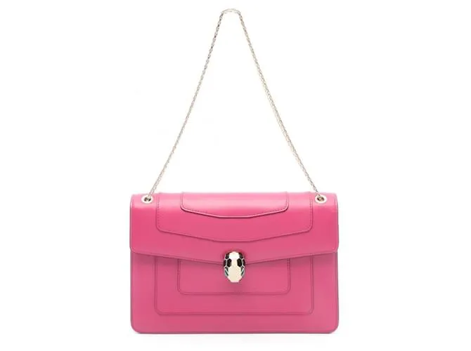 Bulgari Borsa a Spalla in Pelle Serpenti Forever di BVLGARI Rosa