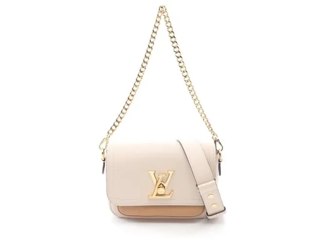 Borsa a spalla Lockme Tender in pelle Louis Vuitton Beige Crudo