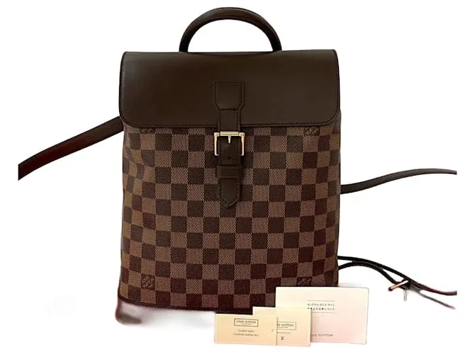 Zaino in pelle Damier Soho Louis Vuitton Marrone