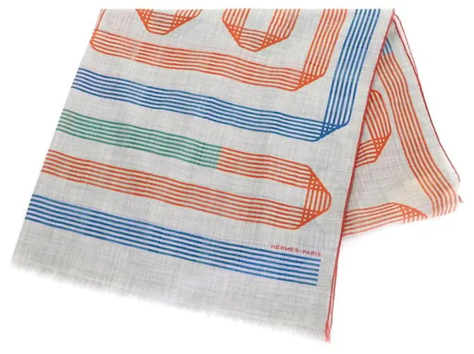 Hermès Sciarpa in cashmere RUBANS D'HERMES Grigio