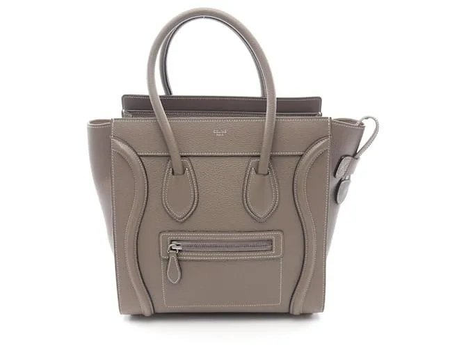 Céline Borsa a mano in pelle Celine Luggage Micro Shopper Marrone