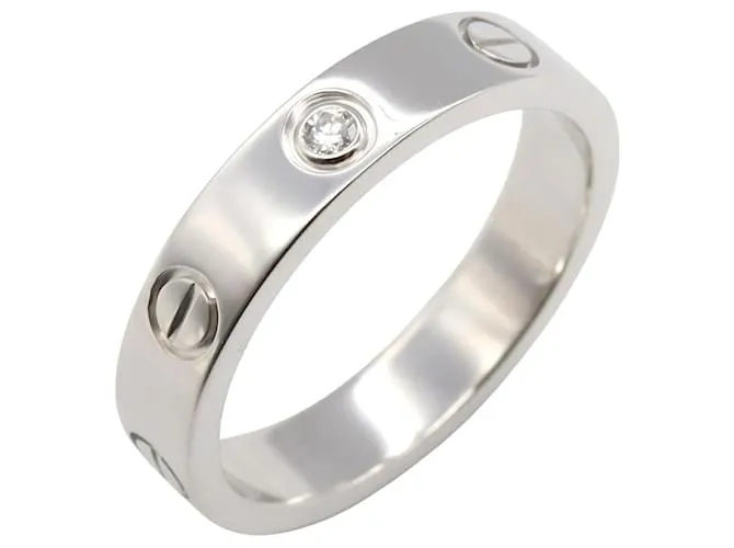 Anello Mini Love Cartier in oro bianco Au750 con diamante, misura 10.5 Argento