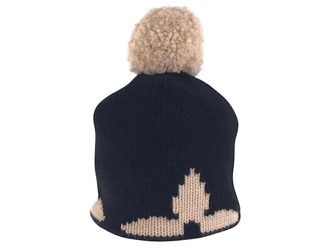Cappello in lana lavorato a maglia Morningram Louis Vuitton Nero Beige