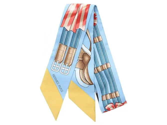 Foulard in seta JUMPING di Hermès Blu Multicolore