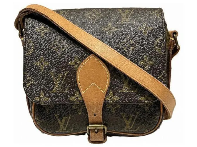 Borsa a Spalla Mini Cartouchiere Monogram Louis Vuitton Marrone