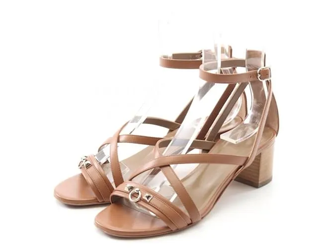 Sandali in pelle Antinea di Hermès Marrone