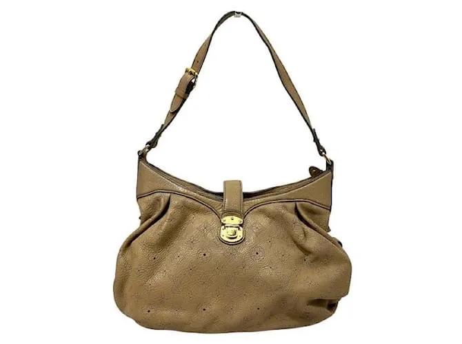 Borsa a Spalla in Pelle Mahina Louis Vuitton Beige