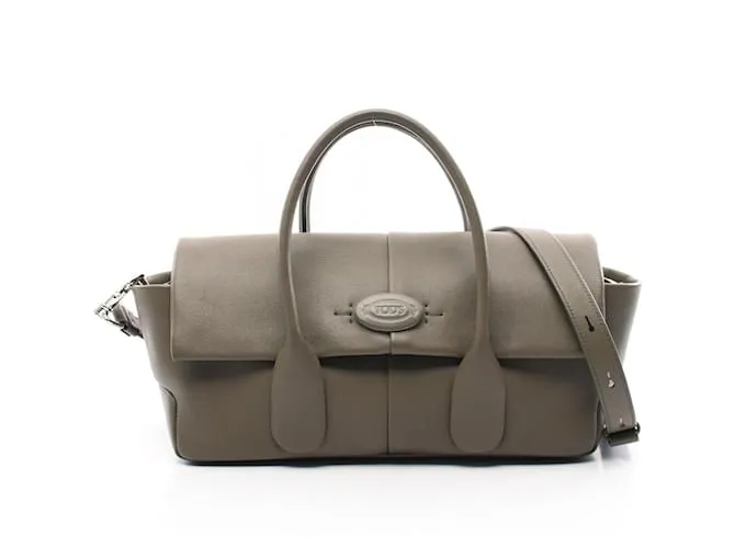 Borsa in pelle 2 in 1 Di Reverse EW di Tod's Verde Cachi