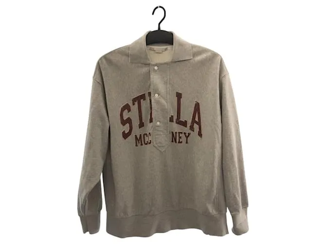 Stella Mc Cartney Felpa in cotone con logo stampato Stella McCartney Grigio