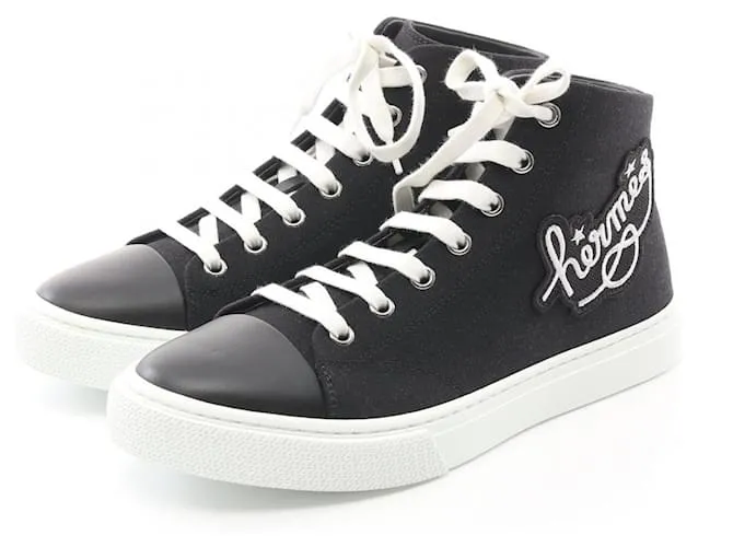 Sneakers in tela Irico di Hermès Nero Multicolore