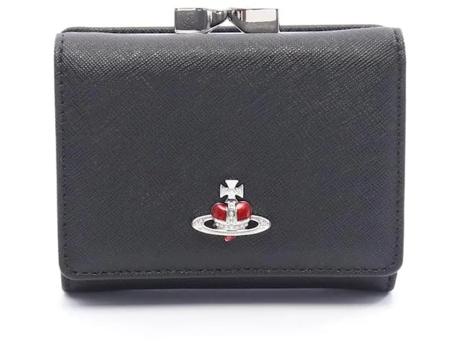 Portafoglio SMALL FRAME in pelle Saffiano di Vivienne Westwood Nero