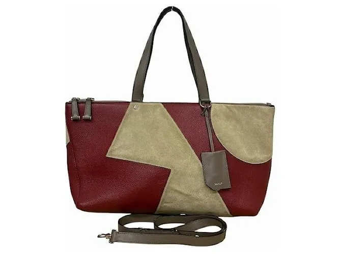 Borsa 2 in 1 in pelle Bally Rosso Beige