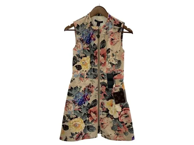 Abito con zip a fiori Louis Vuitton in cotone Rosa