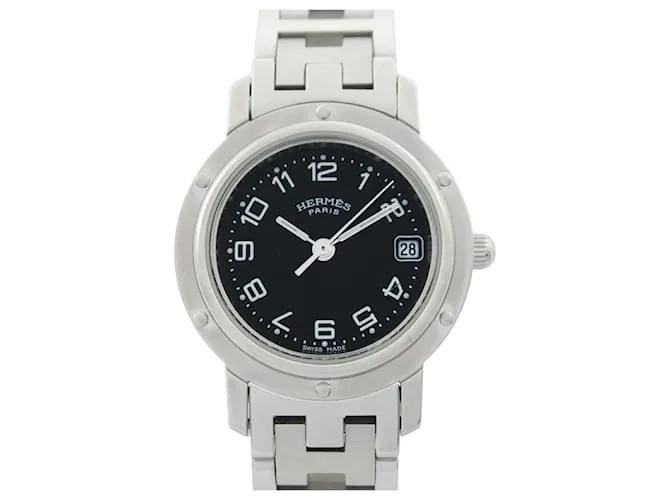 Hermès Orologio in Acciaio Inossidabile Hermes Clipper Nero