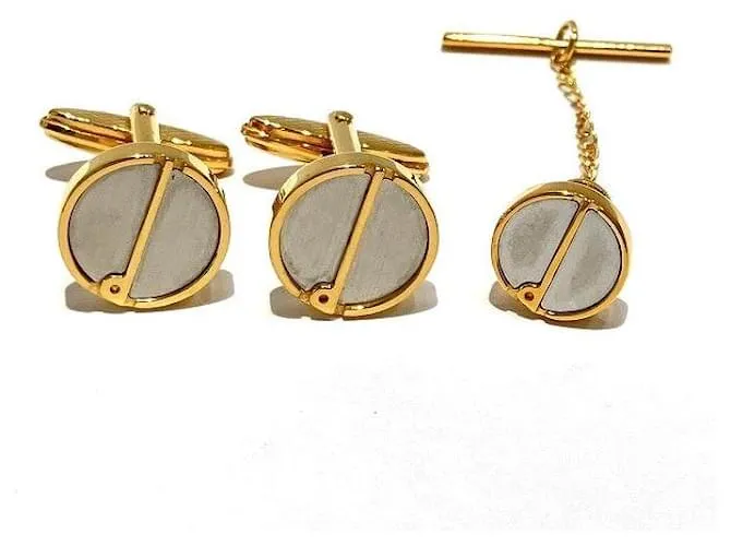 Alfred Dunhill Gemelli e fermacravatta 2 in 1 Dunhill Argento D'oro