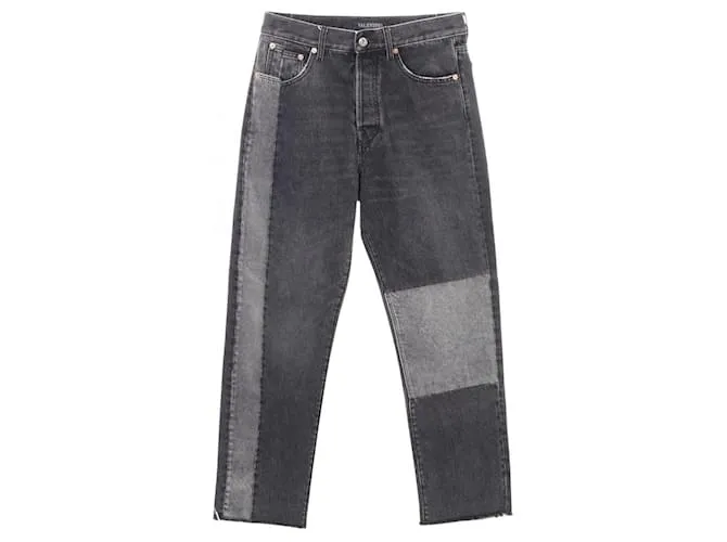 Pantaloni in denim di cotone Valentino Grigio