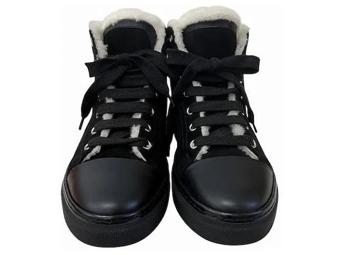 Stivali in pelle scamosciata shearling Jimmy di Hermès Nero