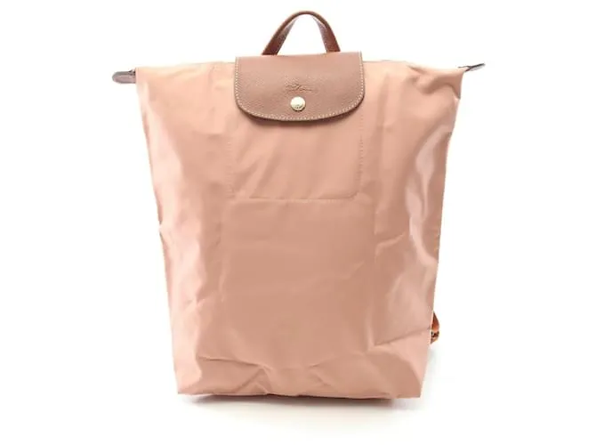 Zaino in tela e pelle Le Pliage Original di Longchamp Marrone Rosa