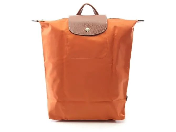 Zaino in tela e pelle Le Pliage Original di Longchamp Marrone Bronzo