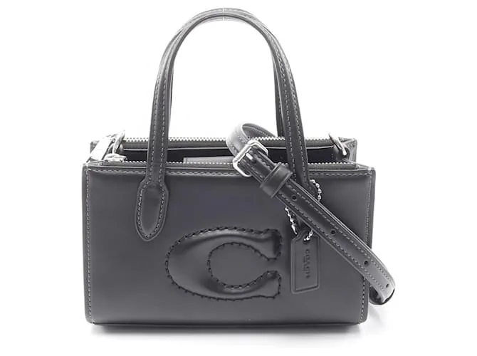 Borsa in pelle Nina Mini 2 in 1 di Coach Nero