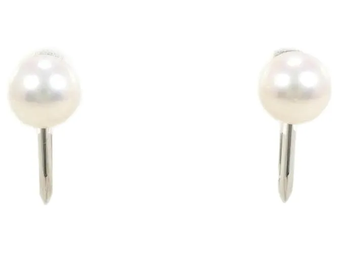 Orecchini in Perla K14WG Mikimoto Argento