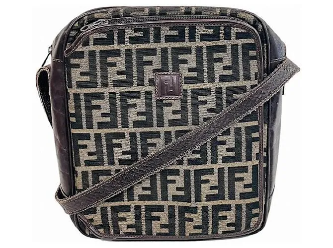 Borsa 2 in 1 in tela Zucca di Fendi Marrone