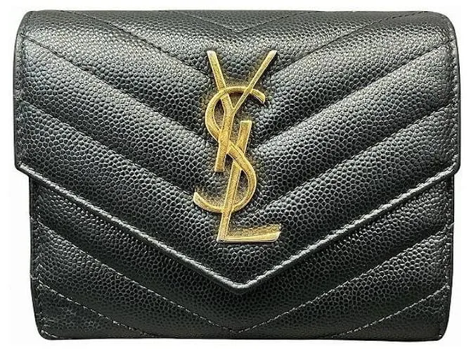 Yves Saint Laurent Portafoglio in pelle Monogram Saint Laurent Nero