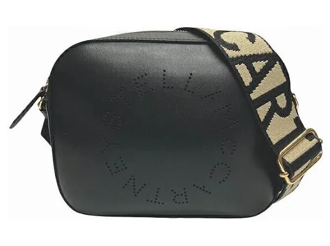 Stella Mc Cartney Borsa a Spalla Camera Bag Alt-Nappa di Stella McCartney Nero Crudo