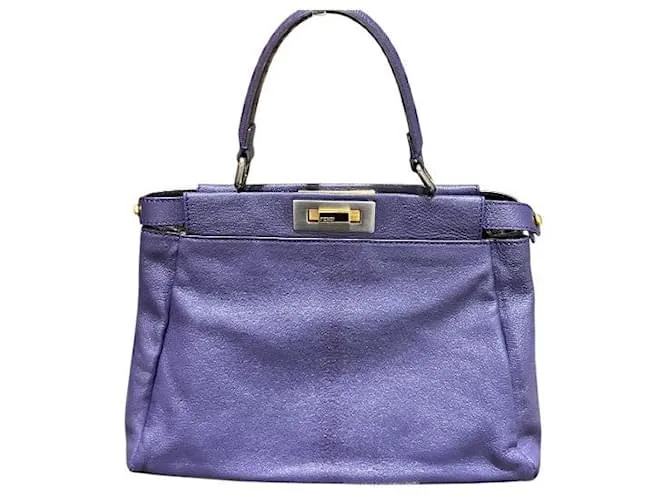 Borsa in pelle Fendi Peekaboo 2 in 1 Porpora