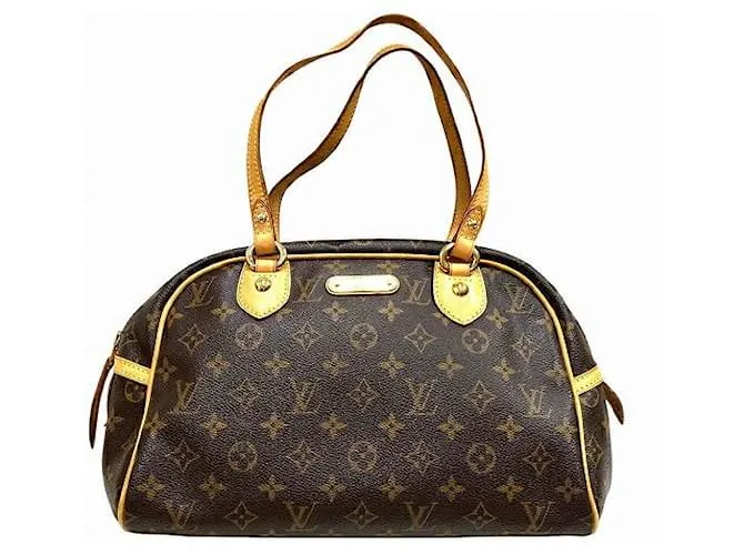 Borsa a Spalla Monogram Montorgueil PM di Louis Vuitton Marrone Bronzo
