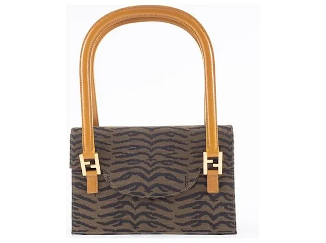 Borsa a mano Fendi Zebra Marrone