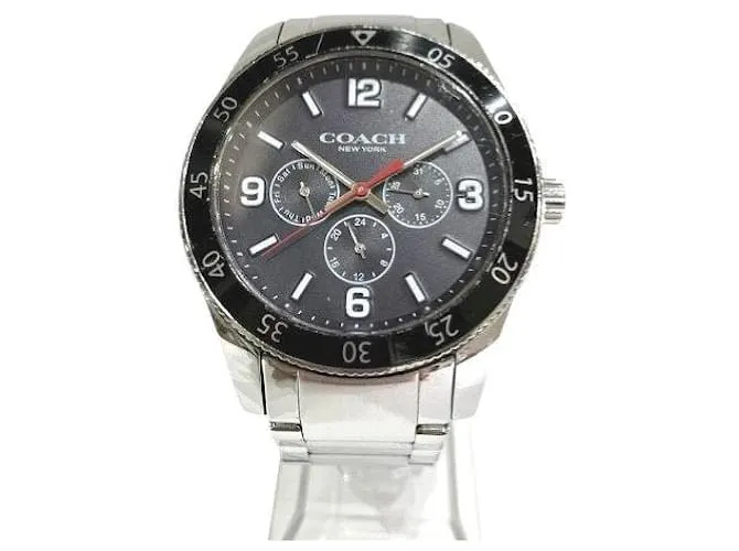 Orologio in acciaio inossidabile da uomo Coach Nero