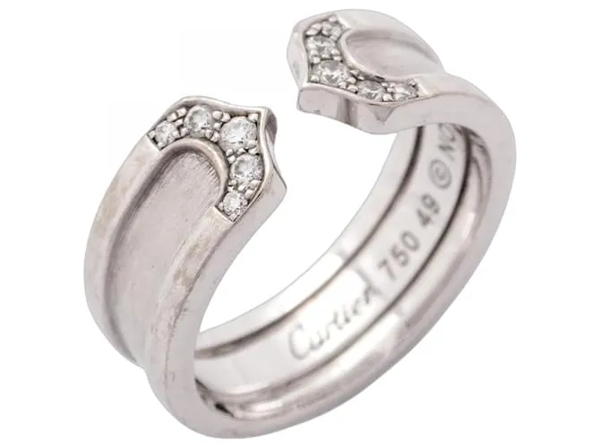 Anello in oro bianco 18K con diamanti Cartier C2