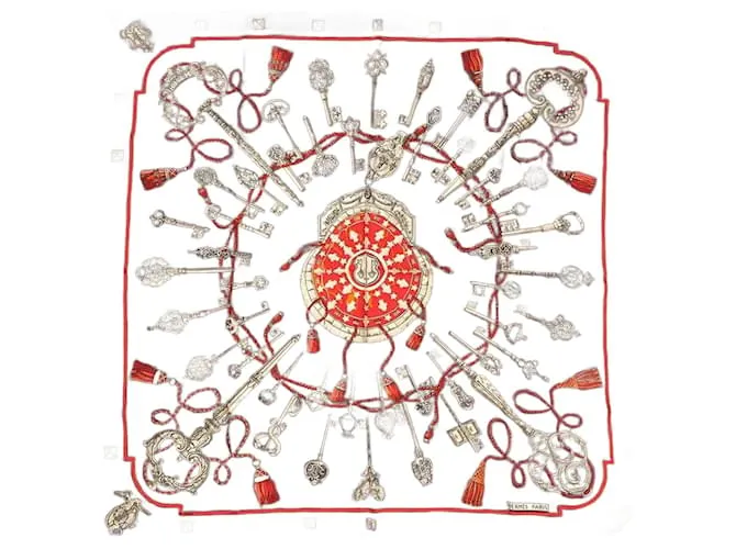 Sciarpa Hermès Carré 90 LE CHIAVI Marrone