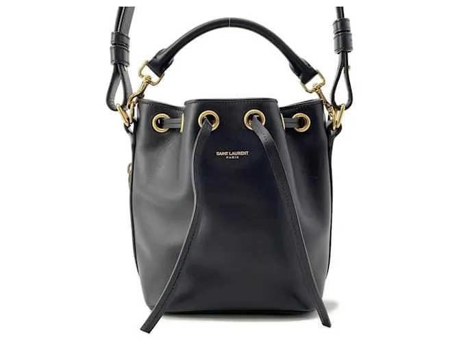 Borsa a Spalla in Pelle Emmanuel Yves Saint Laurent Nero