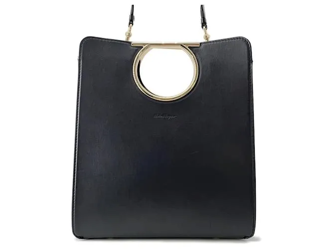 Borsa in pelle nera Salvatore Ferragamo Nero