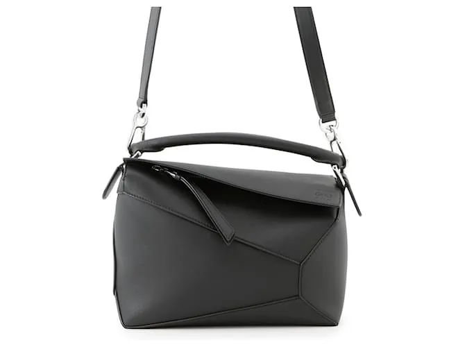 Borsa a mano Loewe Puzzle Edge Small Nero