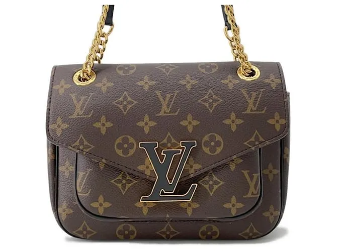 Borsa a Spalla con Catena Monogram Louis Vuitton Marrone Rosso