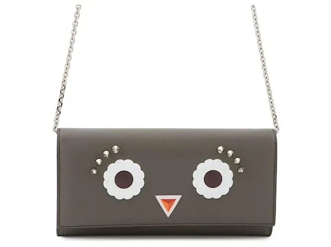 Portafoglio a Catena Fendi Bugs Eye Robot Marrone