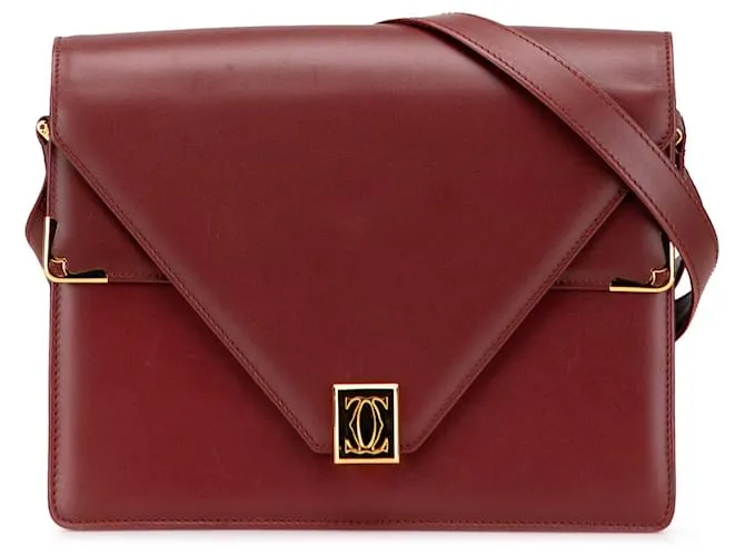 Borsa a tracolla Must de Cartier in pelle rossa Rosso Bordò