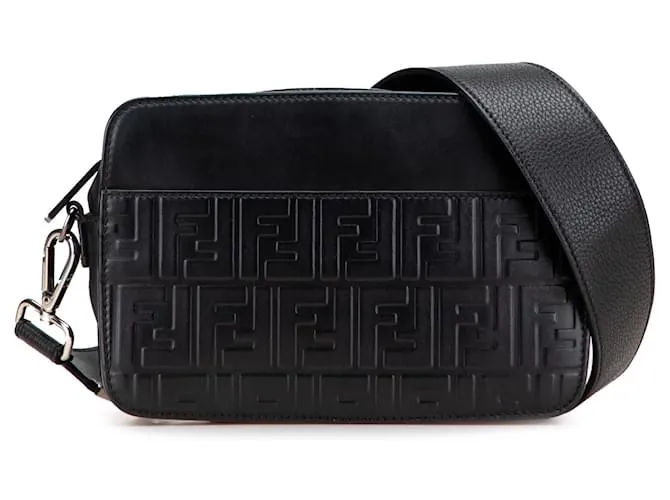 Fendi Crossbody Vitello Nero Century Grace FF Embossed
