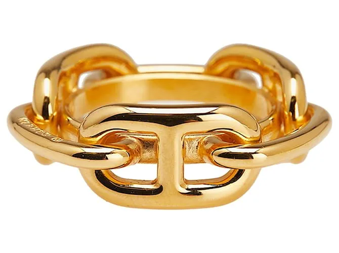 Ring Anello per Sciarpa Chaine d'Ancre Placcato Oro Hermès D'oro