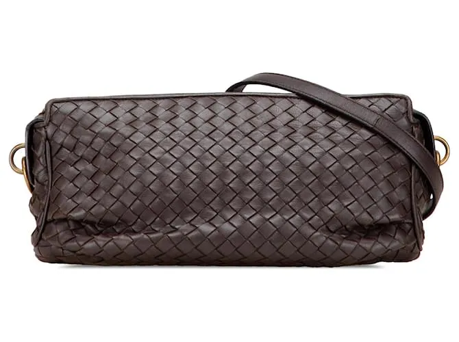 Bottega Veneta Crossbody in Nappa Intrecciato Marrone Marrone scuro
