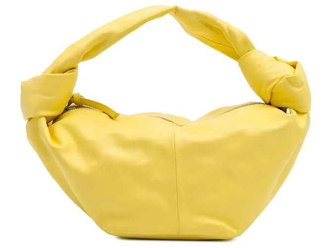 Bottega Veneta Mini in Pelle di Vitello Gialla Doppio Nodo Giallo