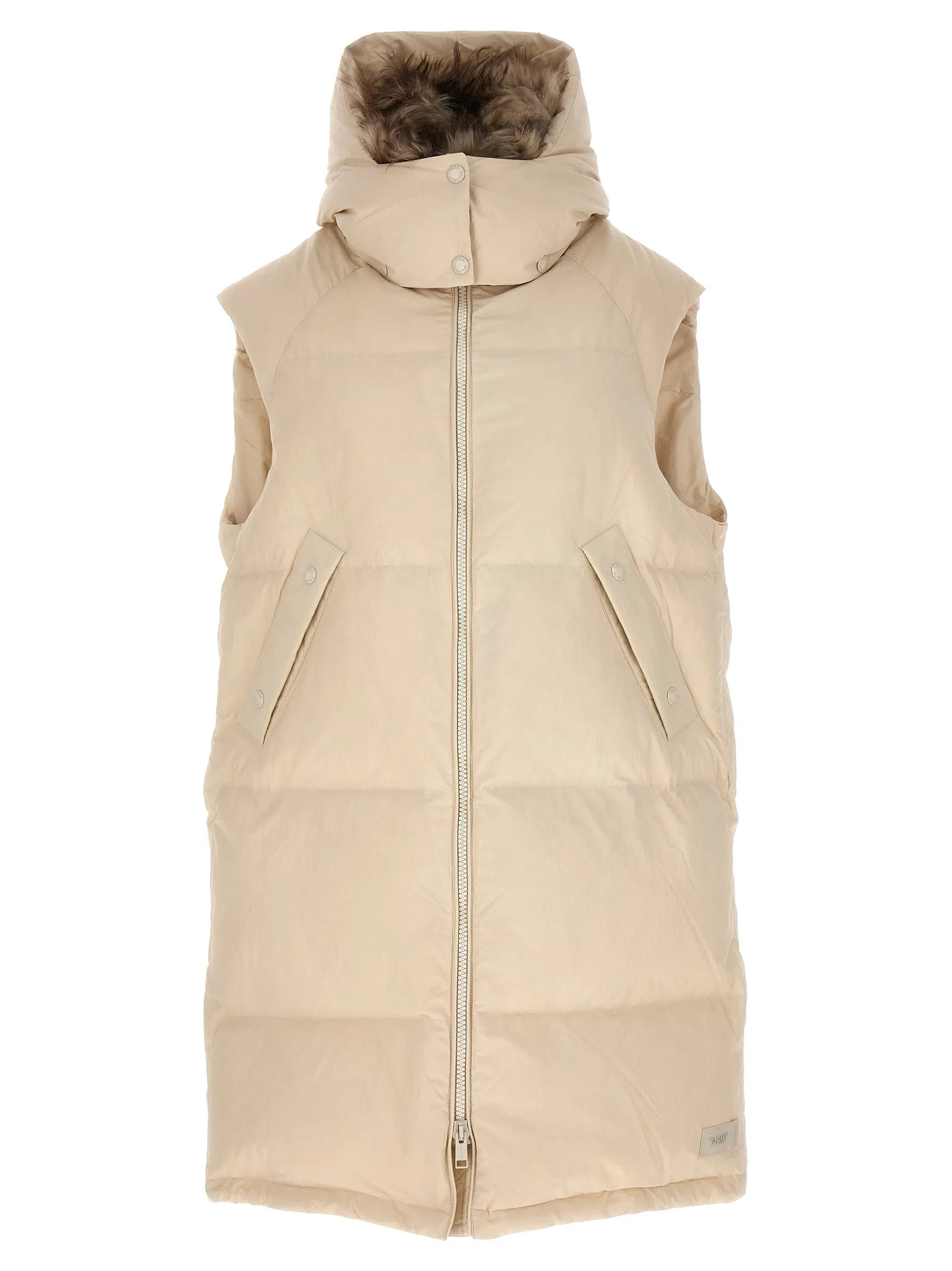 Long Pile Insert Vest Gilet Bianco
